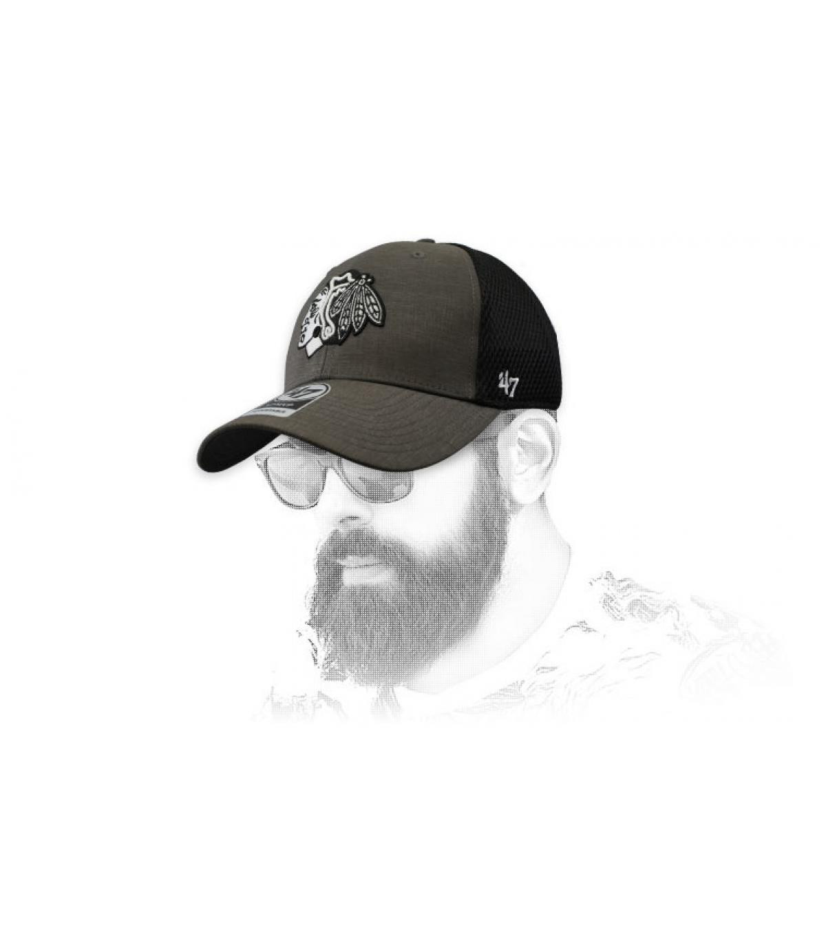 Blackhawks cap zwart grijs Grim MVP Blackhawks dark grey Blackhawks cap zwart grijs Grim MVP Blackhawks dark grey